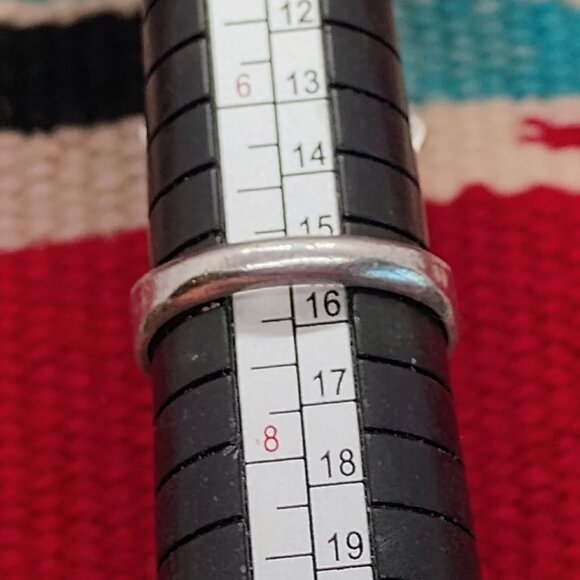 VTG Zuni Inlay Sun Face Ring Spiky Black Onyx Turquoise Coral Size 7 - Picture 5 of 7